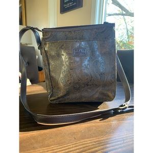 Vintage Relic Tooled Leather Crossbody Purse